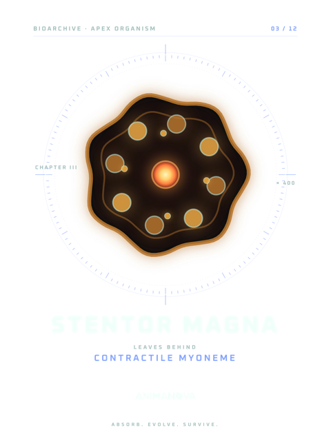 STENTOR MAGNA · CONTRACTILE MYONEME T-shirt design